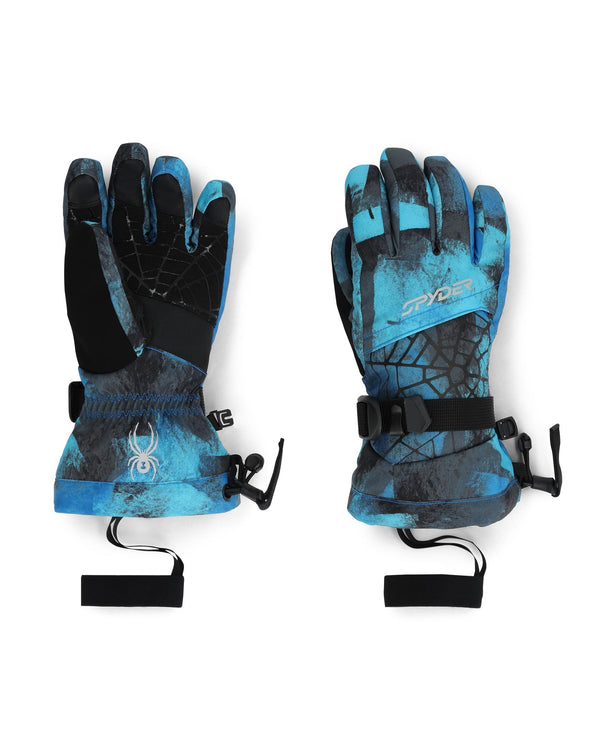 spyder Boys Overweb Gloves - Cobalt Block Camo