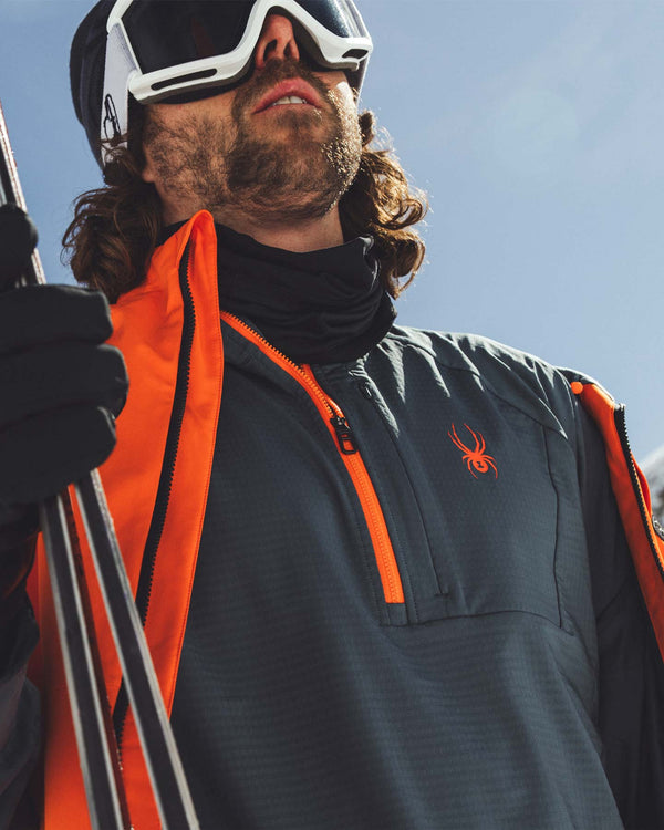 Spyder Men's Gridweb Half Zip Jacket - Slate Blue