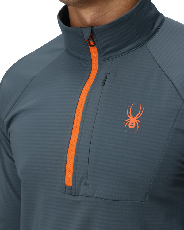 Spyder Men's Gridweb Half Zip Jacket - Slate Blue