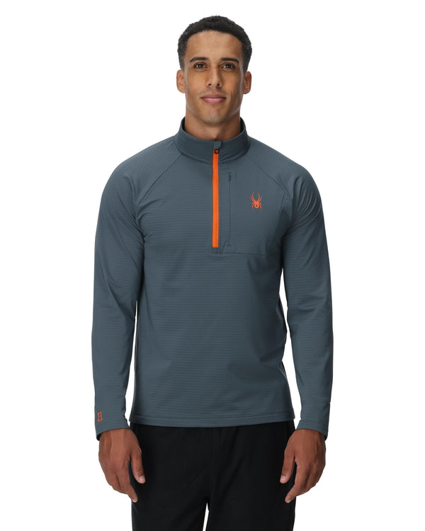 Spyder Men's Gridweb Half Zip Jacket - Slate Blue