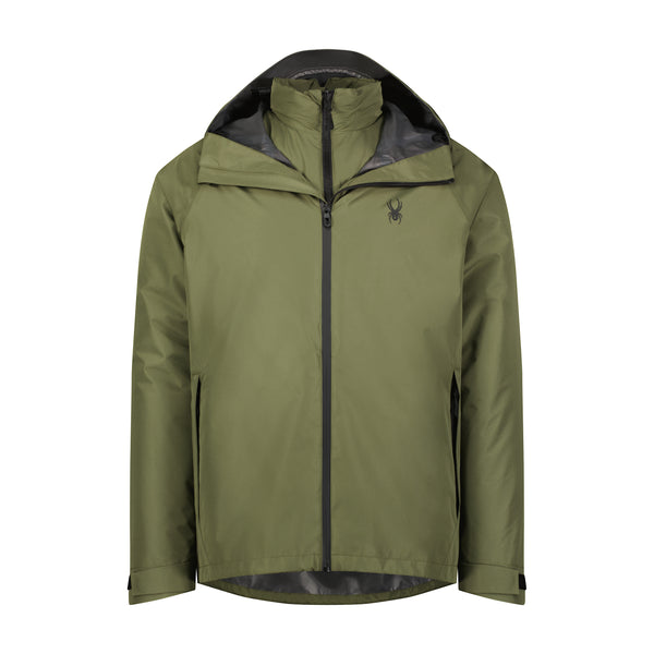 spyder Mens 2-in-1 Rain Jacket - Dusty Green