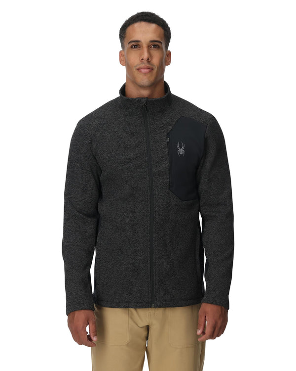 Spyder Mens Bandit Full Zip Jacket - Limestone Black