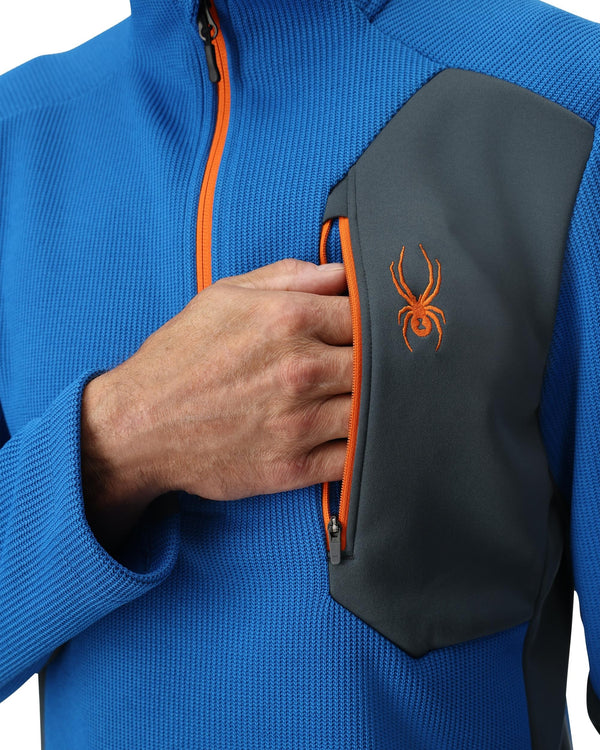 Spyder Mens Bandit Half Zip Jacket- Cobalt