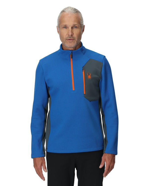 Spyder Mens Bandit Half Zip Jacket- Cobalt