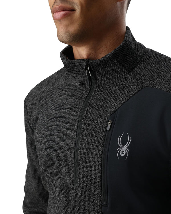 Spyder Mens Bandit Half Zip Jacket - Limestone Black