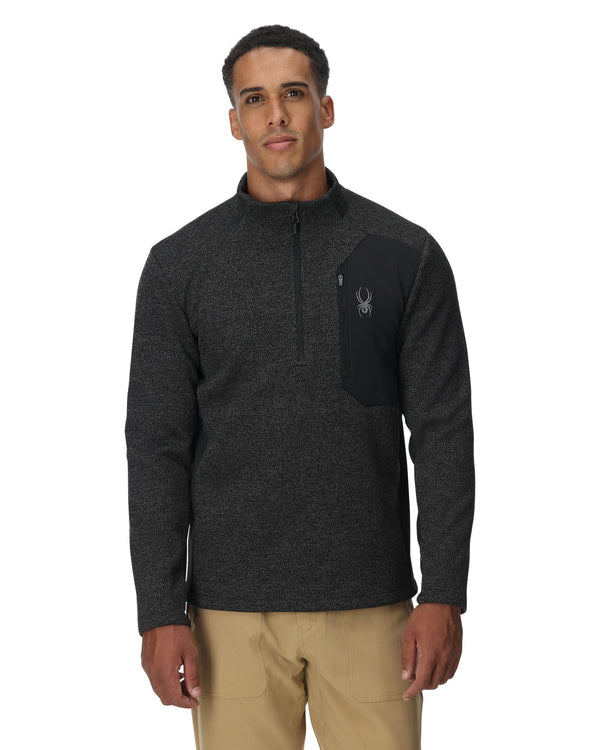 Spyder Mens Bandit Half Zip Jacket - Limestone Black