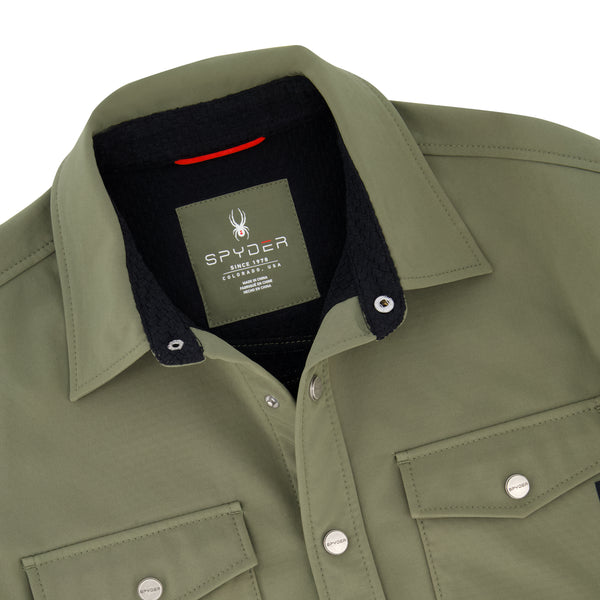 Spyder Mens Bonded Shirt Jacket - Olive