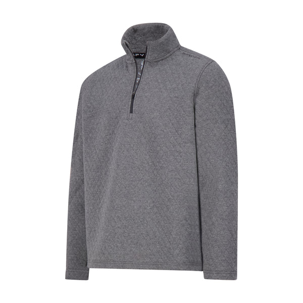 Spyder Mens Diamond Quilt Quarter Zip - Grey