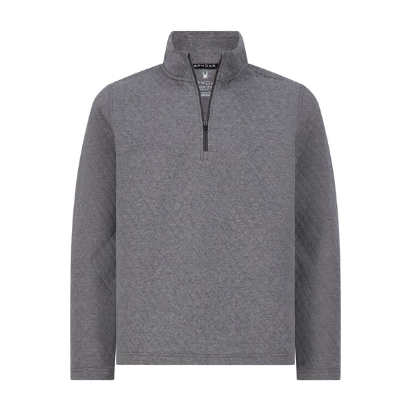 spyder Mens Diamond Quilt Quarter Zip - Grey
