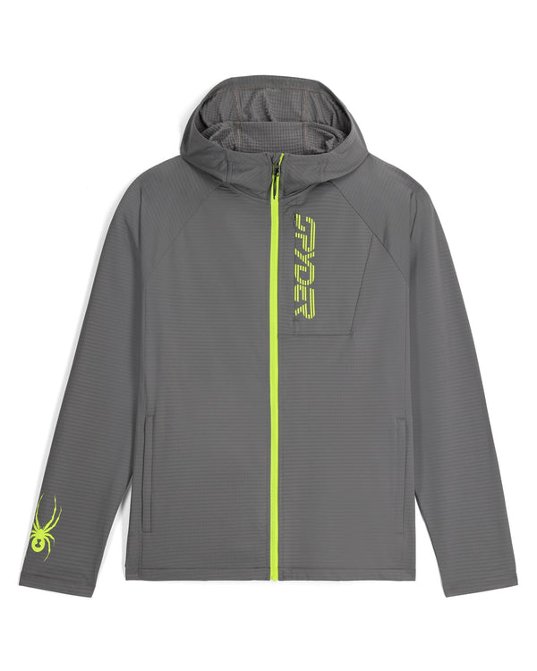spyder Mens Gridweb Fleece Hoodie - Storm