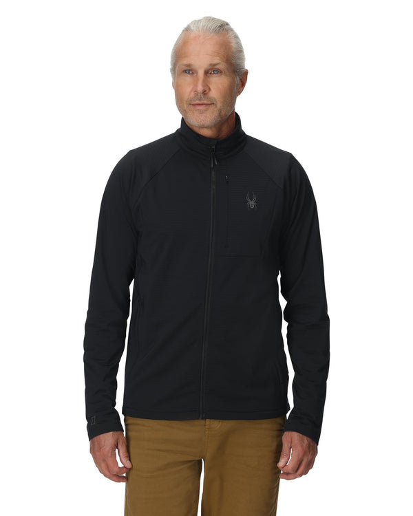 Spyder Mens Gridweb Full Zip Jacket - Black