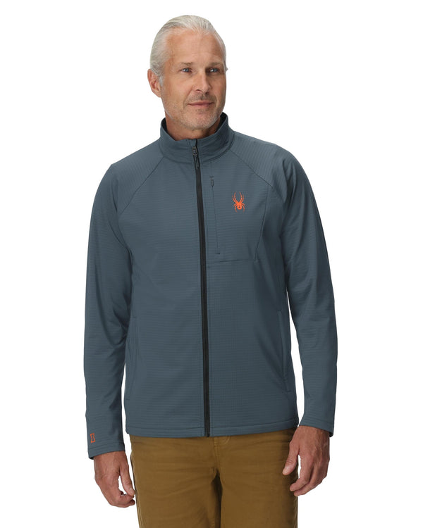 Spyder Mens Gridweb Full Zip Jacket - Slate Blue
