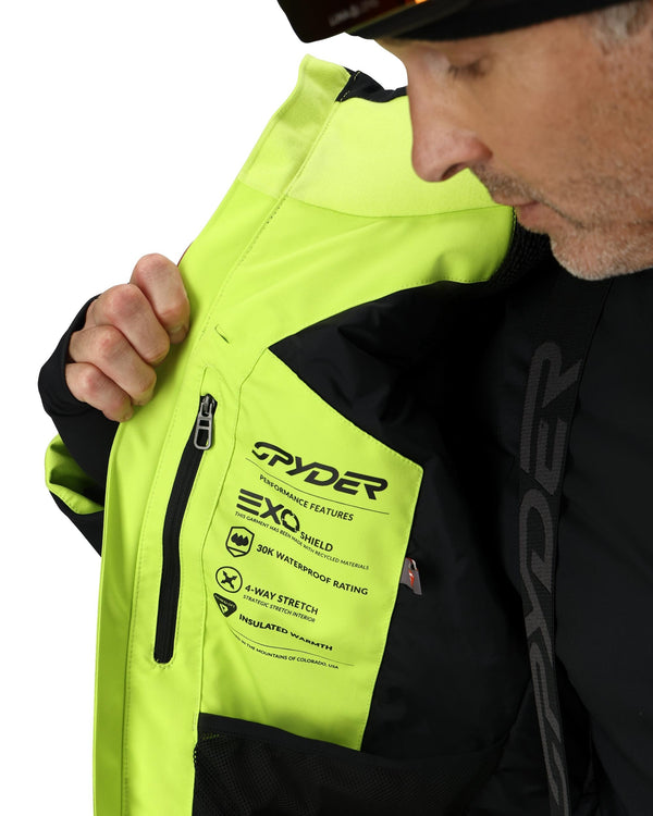 Spyder Mens Leader Jacket - Lime