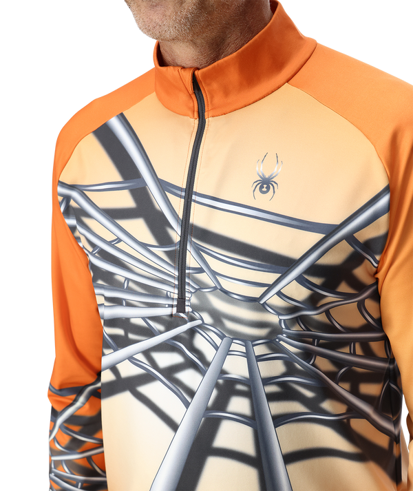 Spyder Mens Legacy Half Zip T-Neck - Flash Orange