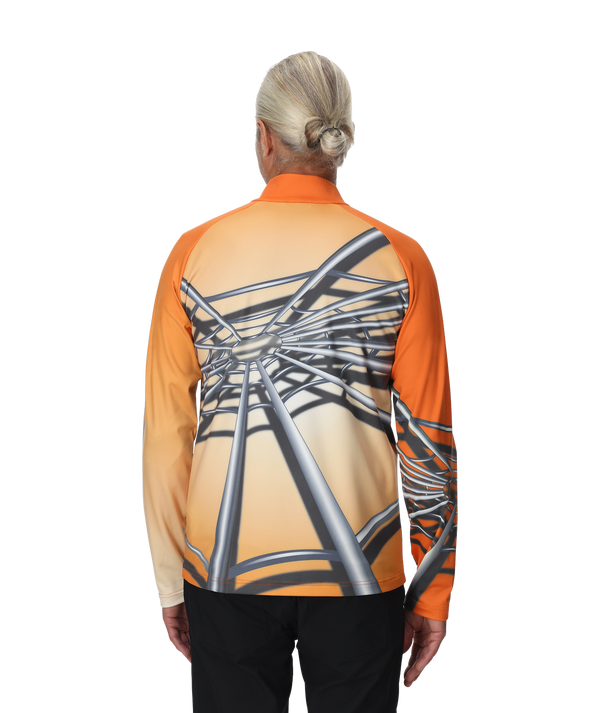 Spyder Mens Legacy Half Zip T-Neck - Flash Orange