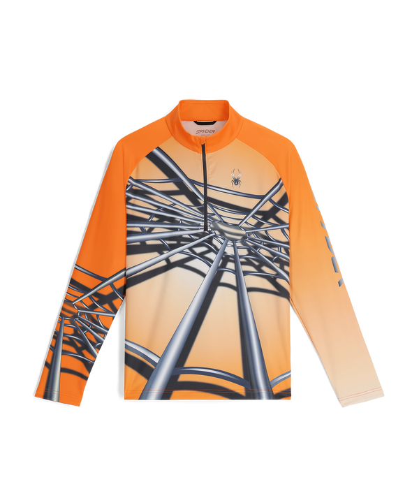 spyder Mens Legacy Half Zip T-Neck - Flash Orange