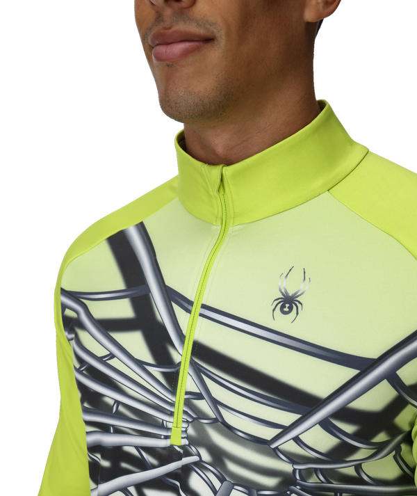 Spyder Mens Legacy Half Zip T-Neck - Lime