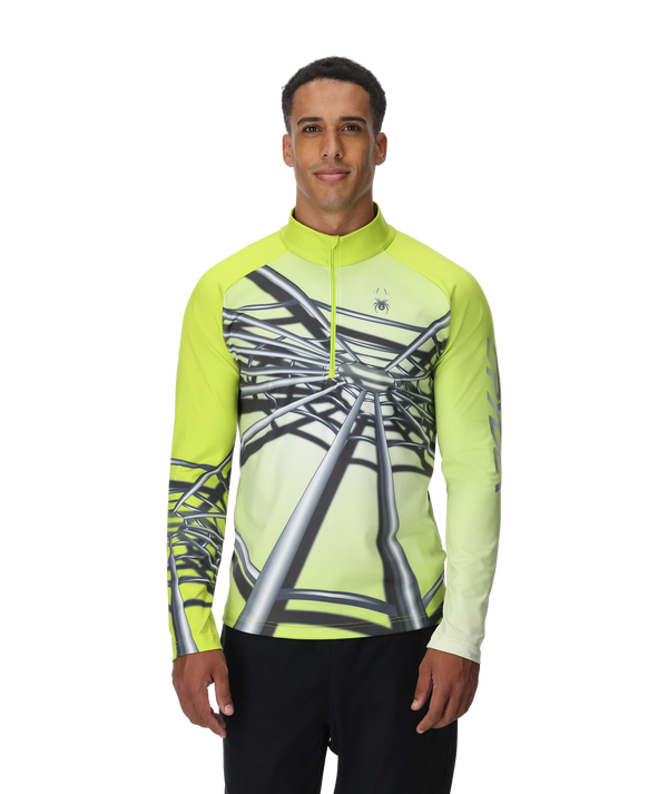 Spyder Mens Legacy Half Zip T-Neck - Lime
