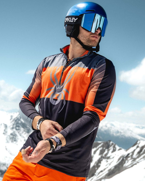 Spyder Mens Podium Half Zip T-Neck - Flash Orange