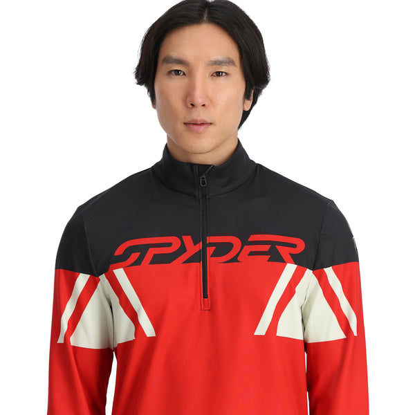 Spyder Mens Podium Half Zip T-Neck - Spyder Red