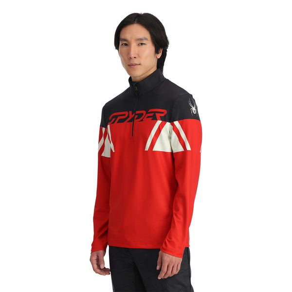 Spyder Mens Podium Half Zip T-Neck - Spyder Red