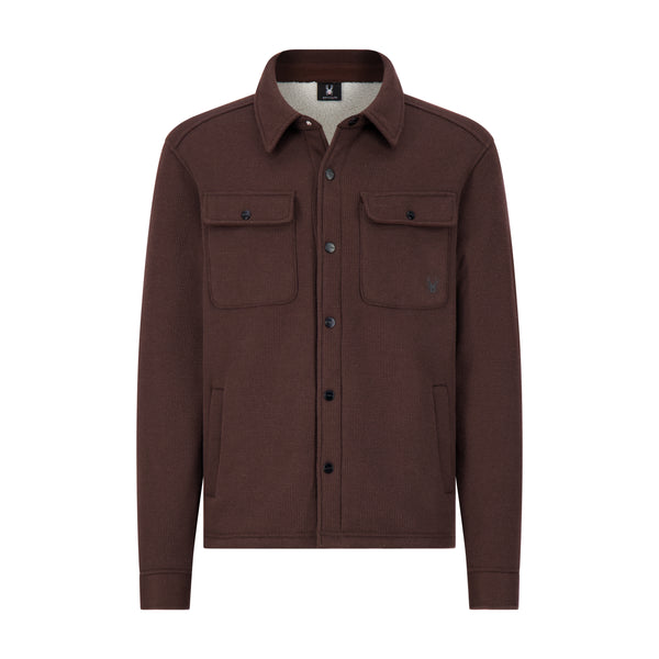 spyder Mens Sherpa Shacket - Cocoa