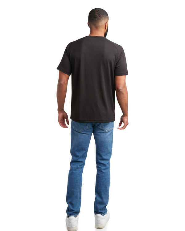 Spyder Mens Short Sleeve Henley - Black