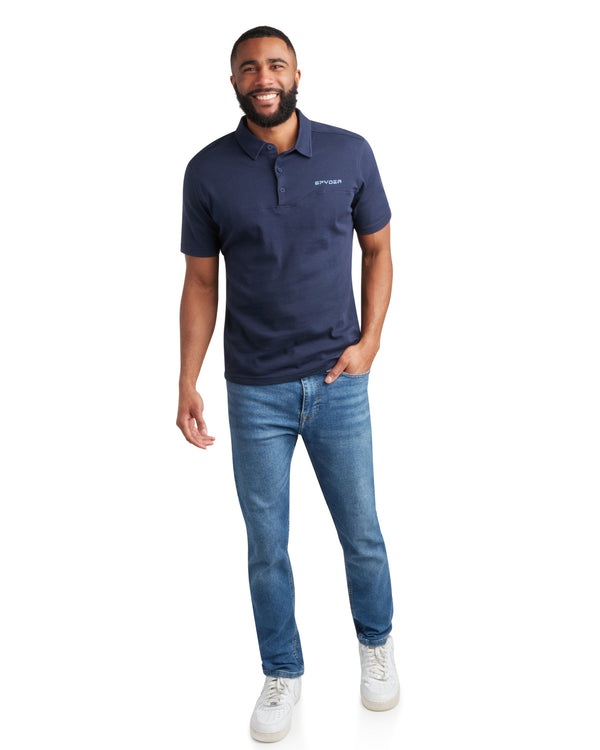 spyder Mens Short Sleeve Interlock - Navy