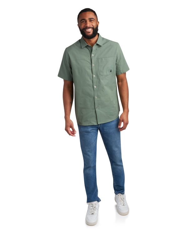 spyder Mens Short Sleeve Ripstop - Spruce Green