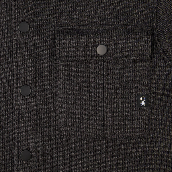 Spyder Mens Sweater Fleece Shacket - Pewter