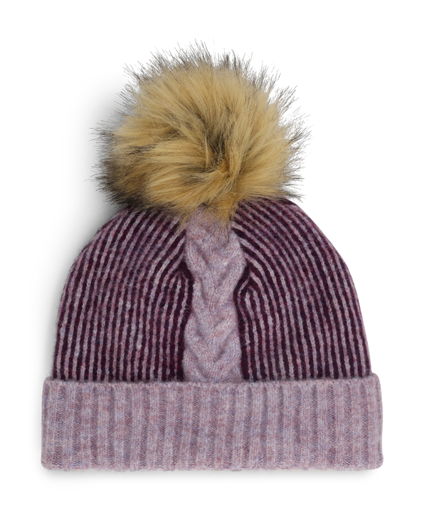 spyder Womens Plait Pom Hat - Plum