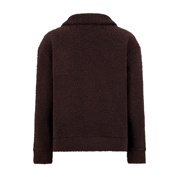 Spyder Womens Sherpa Quarter Zip Mock Neck - Cocoa