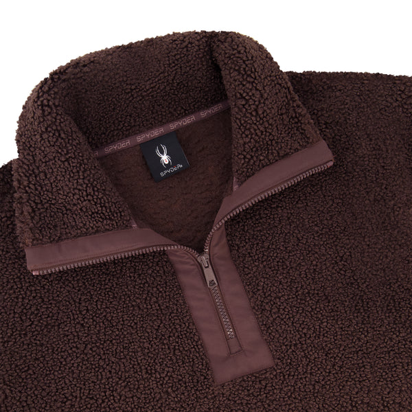 Spyder Womens Sherpa Quarter Zip Mock Neck - Cocoa