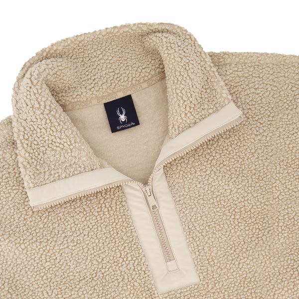 Spyder Womens Sherpa Quarter Zip Mock Neck - Sand