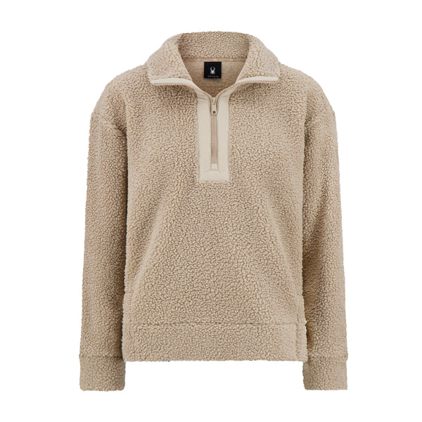 spyder Womens Sherpa Quarter Zip Mock Neck - Sand
