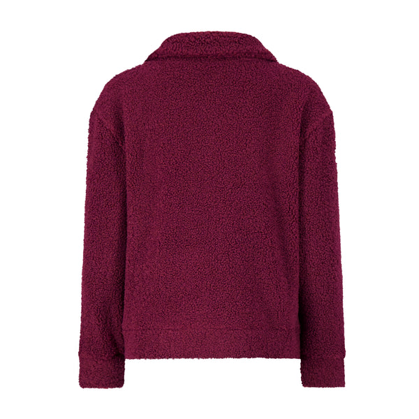 Spyder Womens Sherpa Quarter Zip Mock Neck - Wine
