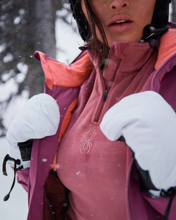 Spyder Womens Shimmer Bug Half Zip T-Neck - Acai