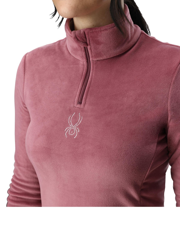 Spyder Womens Shimmer Bug Half Zip T-Neck - Acai
