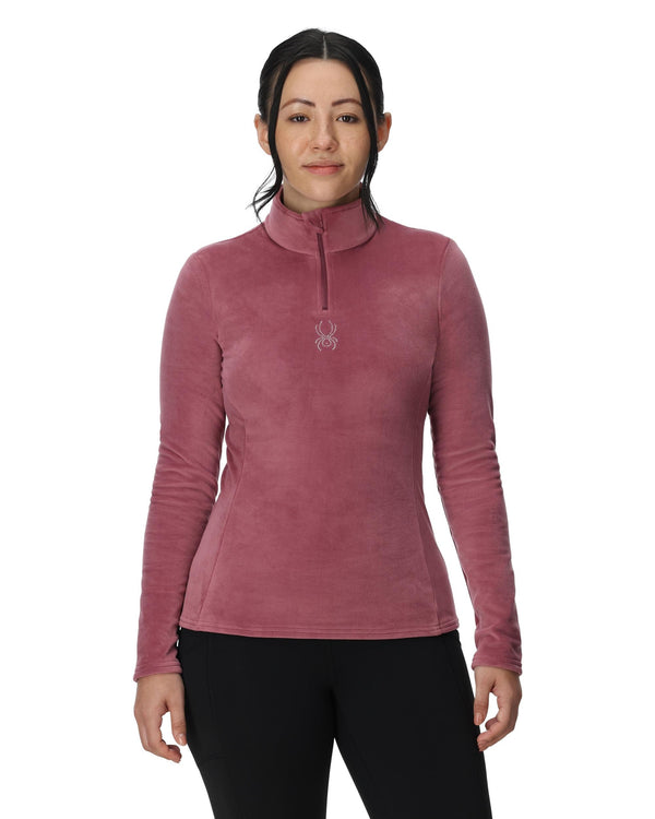 Spyder Womens Shimmer Bug Half Zip T-Neck - Acai
