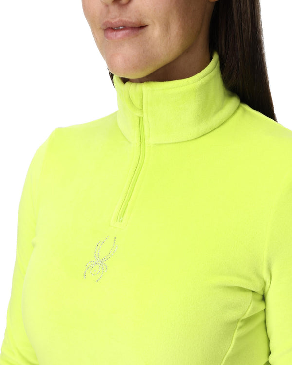 Spyder Womens Shimmer Bug Half Zip T-Neck - Lime