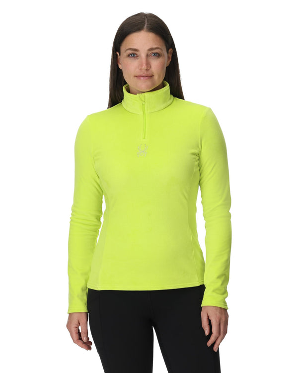 Spyder Womens Shimmer Bug Half Zip T-Neck - Lime