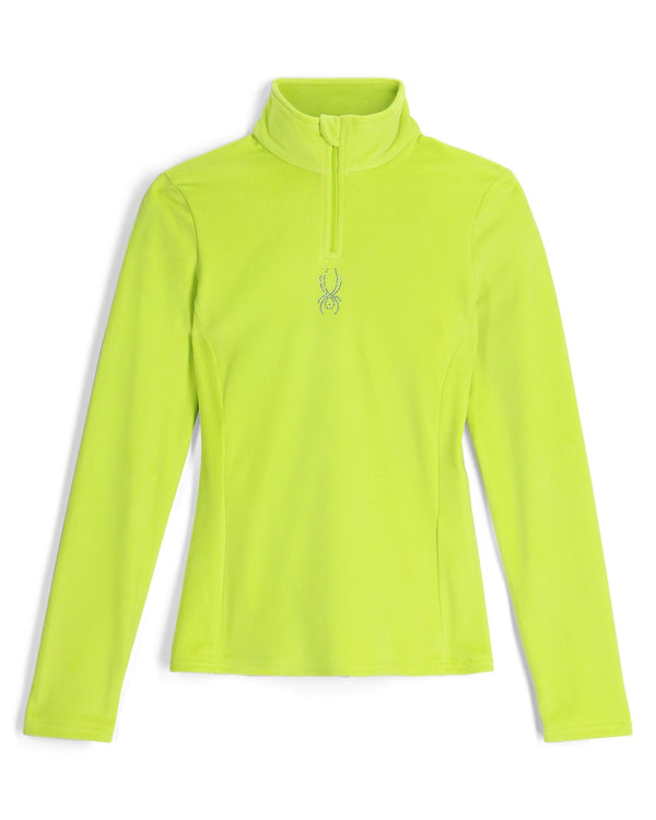spyder Womens Shimmer Bug Half Zip T-Neck - Lime