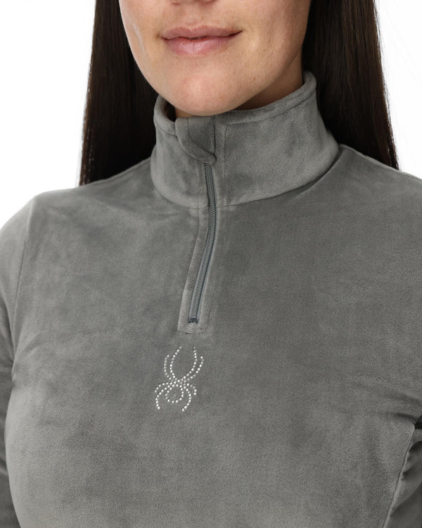 Spyder Womens Shimmer Bug Half Zip T-Neck - Storm