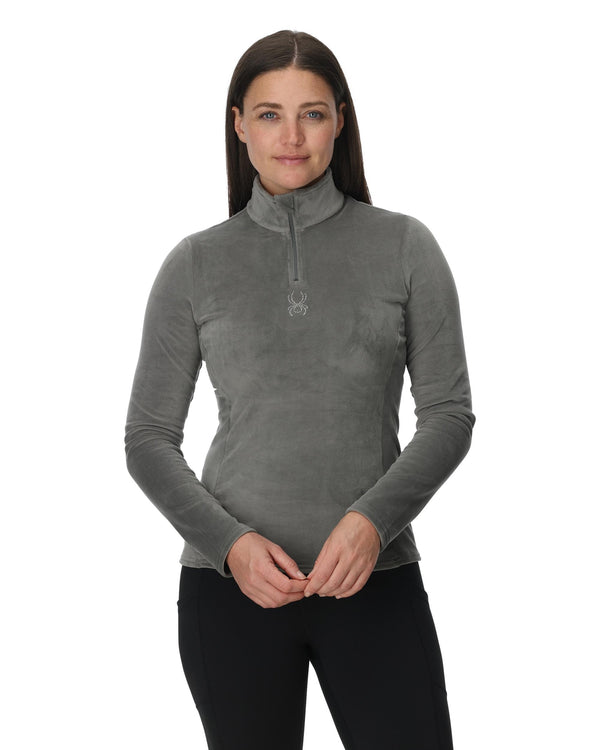 Spyder Womens Shimmer Bug Half Zip T-Neck - Storm