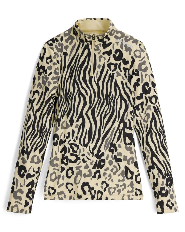 spyder Womens Vivid Half Zip T-Neck - Animal Print