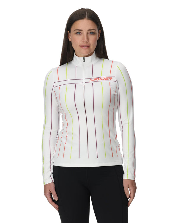Spyder Womens Vivid Half Zip T-Neck - Stripe