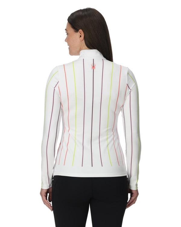 Spyder Womens Vivid Half Zip T-Neck - Stripe