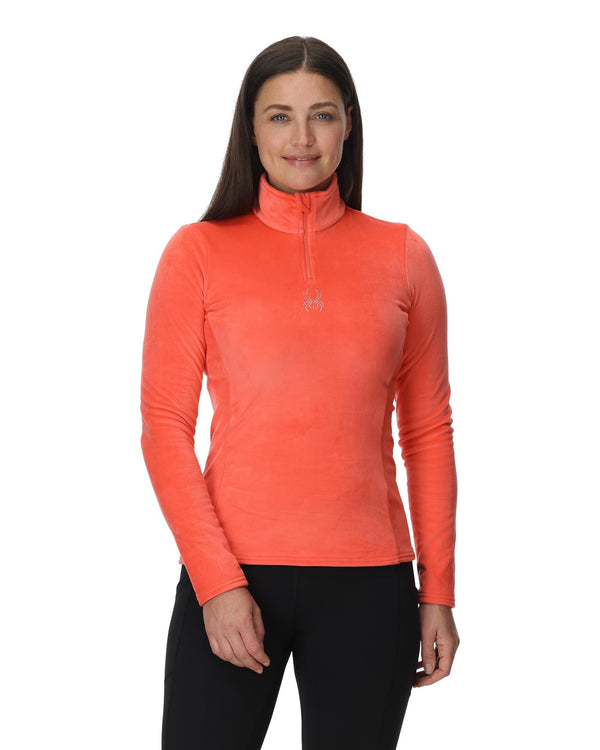 Spyder Womens Shimmer Bug Half Zip T-Neck - Coral Haze