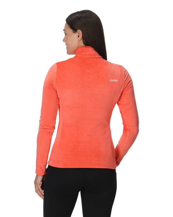 Spyder Womens Shimmer Bug Half Zip T-Neck - Coral Haze