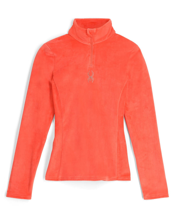 spyder Womens Shimmer Bug Half Zip T-Neck - Coral Haze